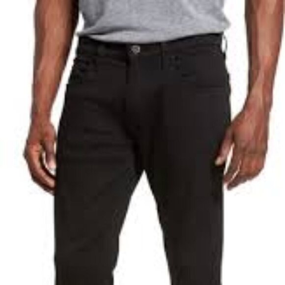 ✅ PAIGE BLACK FEDERAL JEANS SIZE 32 SLIM STRAIGHT LEG - Picture 7 of 7